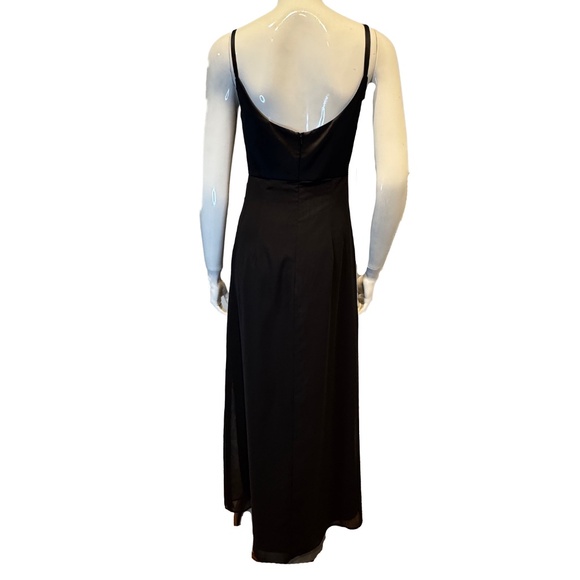 Vivian Diamond for Dessy Black Maxi Dress Cowl Neck Flowy Formal Gown 4 - Picture 3 of 6